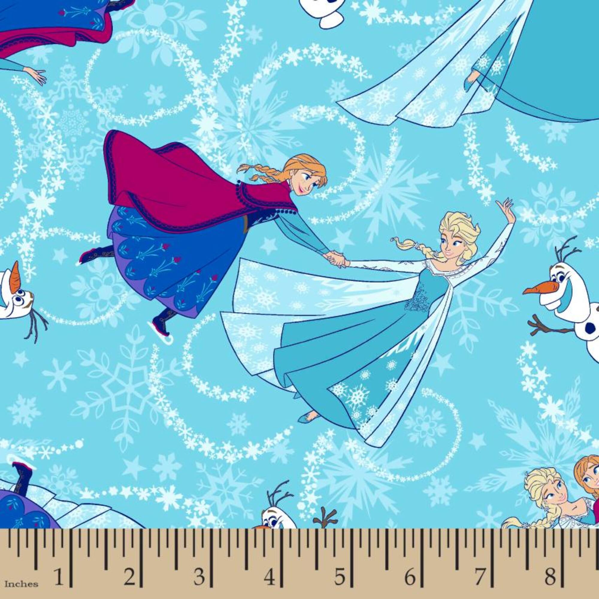 Disney® Frozen Sisters Ice Skating Toss Glitter Quilting Cotton Fabric